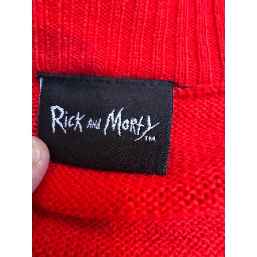 Rick and Morty Merry Rickmas Ugly Christmas Sweater Adult XL Red‎ NWOT